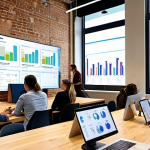 **

A brightly lit, modern co-working space filled with diverse team members collaborating around a digital display showcasing data visualizations of customer order patterns and ingredient usage. Agile workflow charts are visible in the background. The overall atmosphere suggests innovation, data-driven decision-making, and a focus on efficient operations within a food tech startup.

**